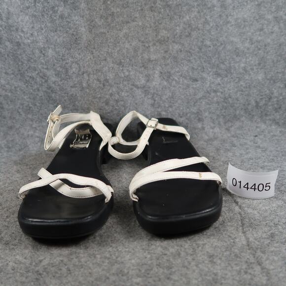 KB Company Shoes Womens 9 Sandal Strappy Block Heel Y2k 90s Open Toe Retro White - Picture 2 of 16